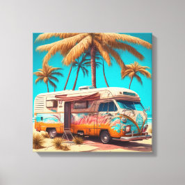 Lienzo RV Retro y Palmeras