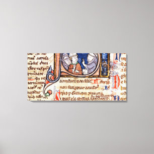 Lienzo 'S' inicial historiada que representa al Papa Greg