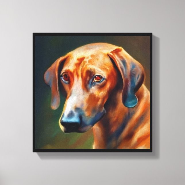 Lienzo Sabueso de Montaña Bávaro - Retrato de Perro (Anverso)