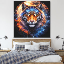 Lienzo Sacred Tiger – Cosmic Balance | Mystical Tiger Fan