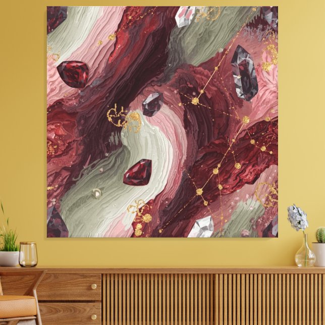 Lienzo Sage Crystal Grid — Garnet Edition (Insitu (Sala de estar))