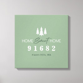 Lienzo Sage White Home Sweet Home Zip Code