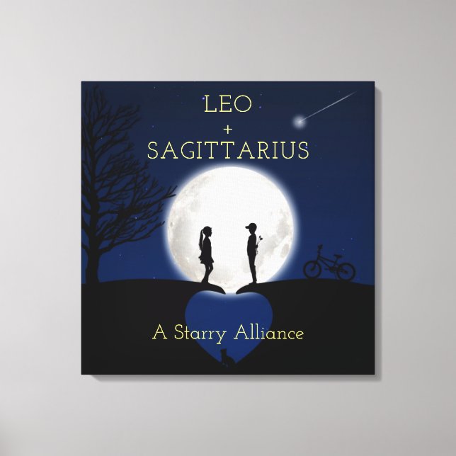 Lienzo Sagittarius y Leo Zodiac Star Sign Moon Canvas (Anverso)