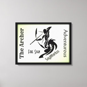 Lienzo Sagittarius Zodiac Enmarcado Verde
