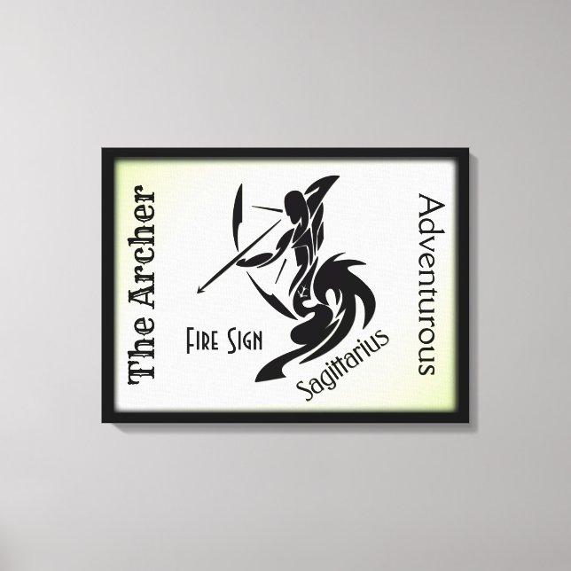Lienzo Sagittarius Zodiac Enmarcado Verde (Anverso)