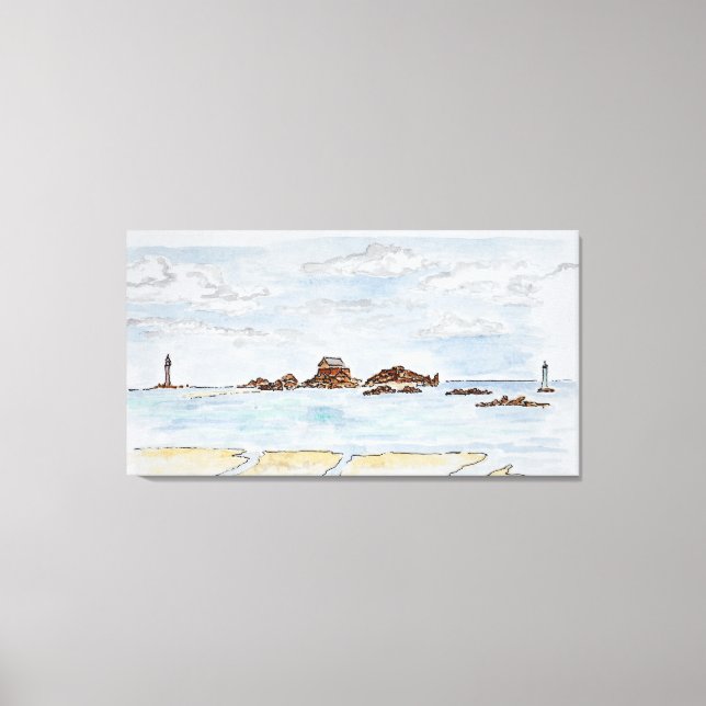 Lienzo Saint-Enogat, Dinard | Bretaña, Francia (Anverso)