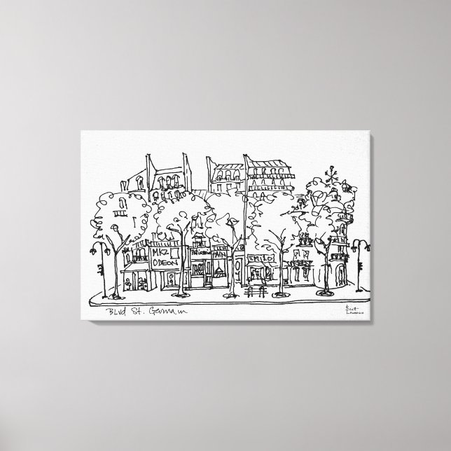 Lienzo Saint-Germain-des-Pres | París, Francia (Anverso)