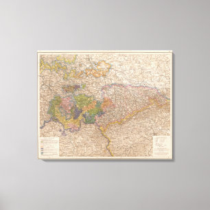 Lienzo Sajonia, mapa del atlas de Thuringische Staaten