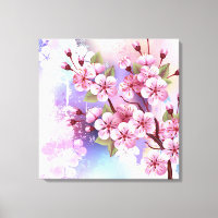 Sakura rosa sobre fondo de pintura