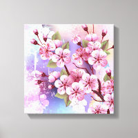 Sakura rosa sobre fondo de pintura