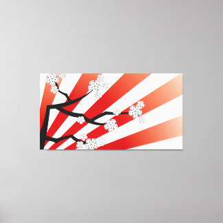 Lienzo Sakura Sunrise Flores de Cerezo Blanco Flores Zen
