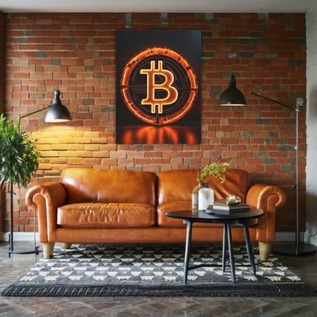 Lienzo sala de comercio oficina moderna naranja bitcoin L (Subido por el creador)