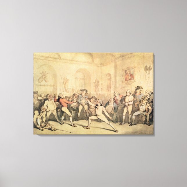 Lienzo Sala de esgrima de Angelo, pub. 1787 (Anverso)