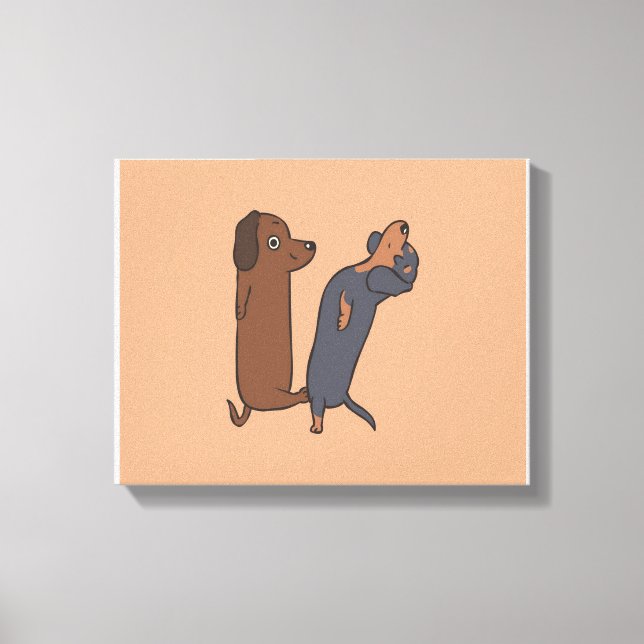 Lienzo Sala De Estar Cute Dachshund (Anverso)