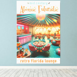 Lienzo Sala de estar retro futurista atómica de Florida