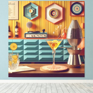 Lienzo Sala de fiestas retro futurista de la era atómica 