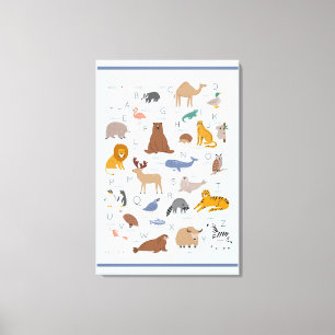 Lienzo Sala de niños de guardería de alfabeto animal
