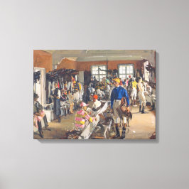Lienzo Sala de vestir de los Jockeys en el hipódromo Asco