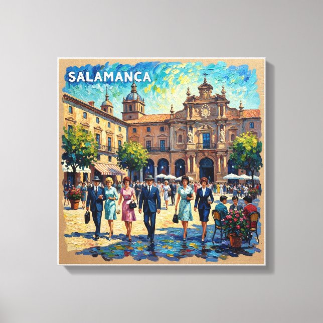 Lienzo Salamanca Spain Plaza Mayor Stretched Canvas (Anverso)