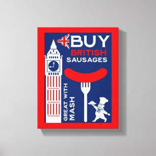 Lienzo Salchichas británicas nostalgia alimentaria