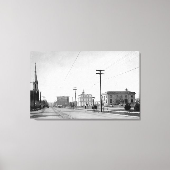 Lienzo Salem, OR Town View State Street Photography (Anverso)