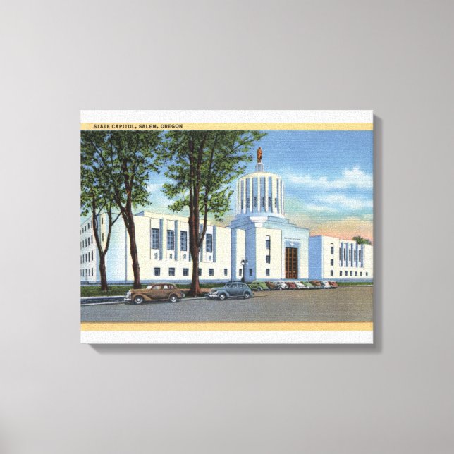 Lienzo Salem, Oregón - Vista del Capitolio Estatal (Anverso)
