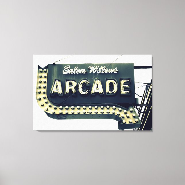 Lienzo Salem Willows Arcade Neon Sign Canvas Print (Anverso)
