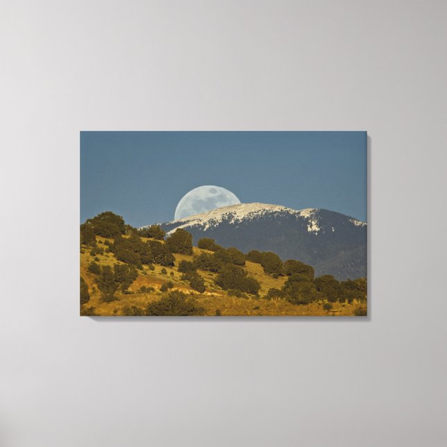 Lienzo Salida de la luna sobre las montañas Sangre de Cri (Anverso)