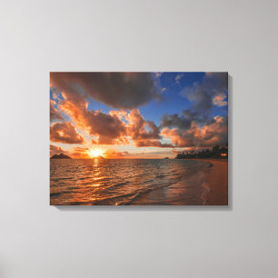 Lienzo Salida del sol en la isla de Mokulua