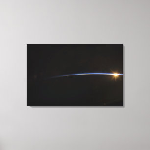 Lienzo Salida del sol según lo visto en espacio