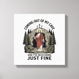 Lienzo Saliendo de mi cueva Camiseta divertida religiosa