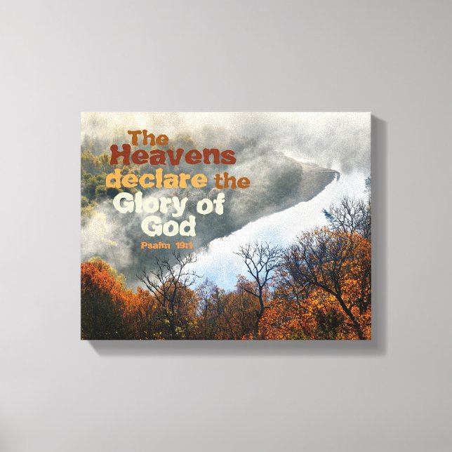 Lienzo Salmo 19:1 Biblia versus Gloria de Dios envuelto l (Anverso)