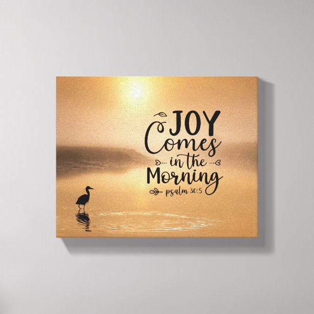 Lienzo Salmo 30:5 La alegría llega en la mañana Biblia Ve (Anverso)