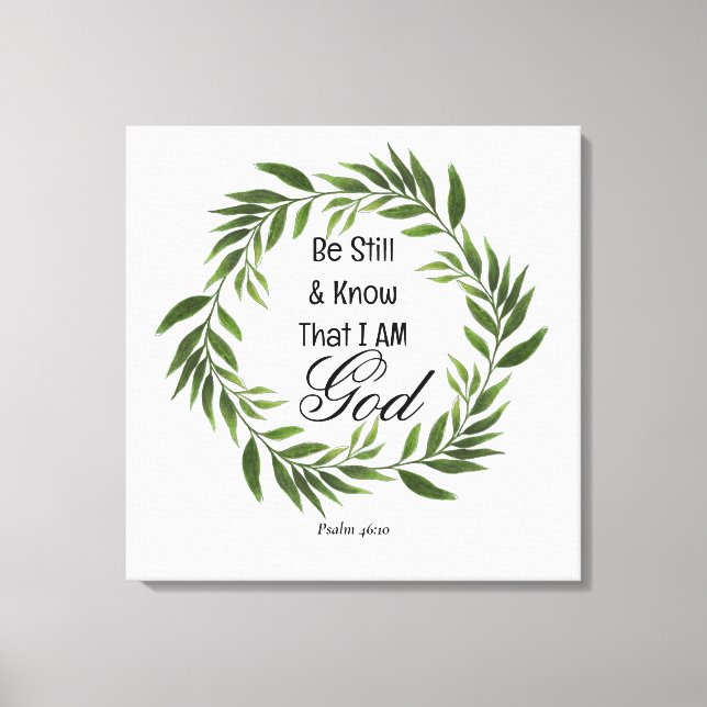 Lienzo Salmo 46:10 Estate quieto y conoce (Anverso)