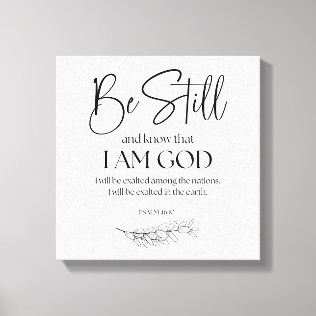 Lienzo Salmo 46:10 Permaneced y sepan que soy Dios (Anverso)
