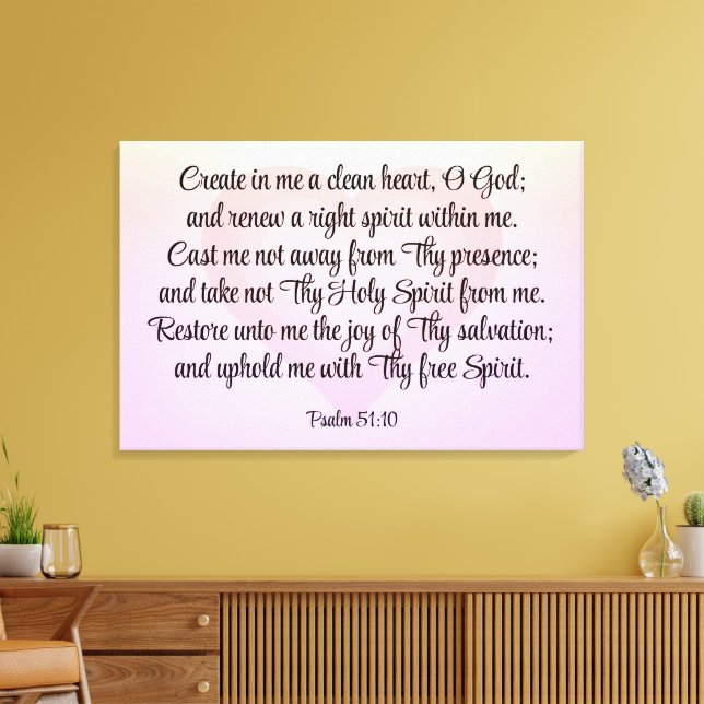 Lienzo Salmo 51:10-12 (Insitu (Sala de estar))