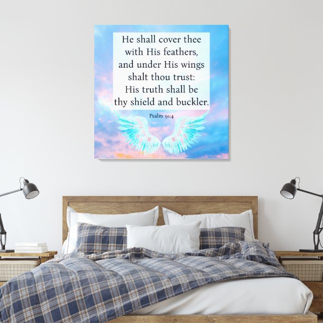 Lienzo Salmo 91:4 (Insitu(Dormitorio))