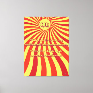 Lienzo Salmo 91 No Harm Retro Verano Vintage