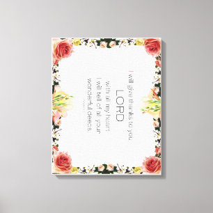 Lienzo Salmo de la Escritura 9, Floral