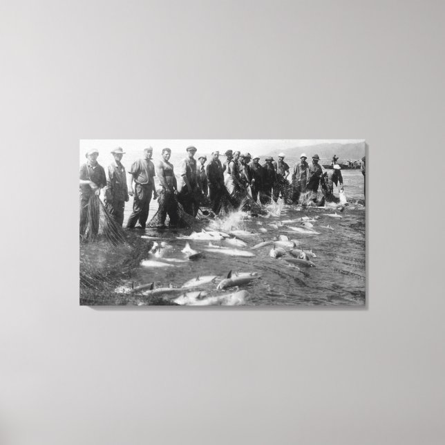 Lienzo Salmón en Astoria, O Fotografía (Anverso)