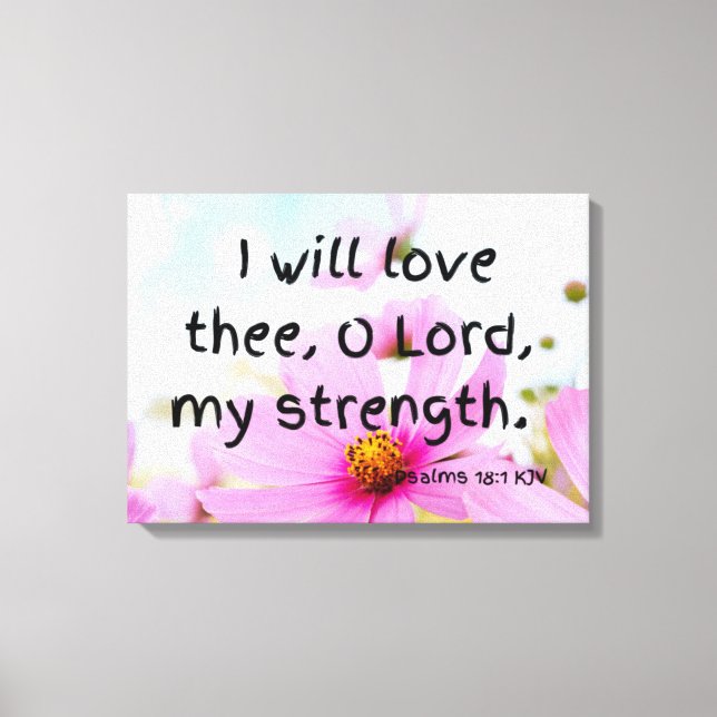 Lienzo Salmos 18:1 Biblia Verse KJV Pic Wall Art (Anverso)