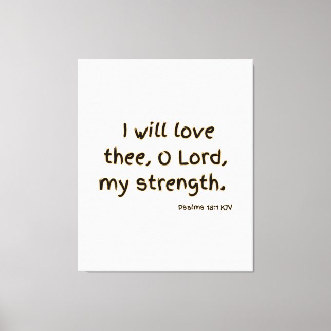 Lienzo Salmos 18:1 Biblia Verse KJV Wall Art (Anverso)