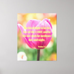 Lienzo Salmos 1:2 Biblia Verse KJV Pic Wall Art