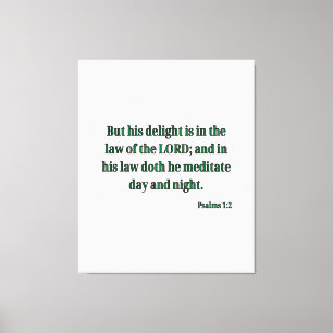 Lienzo Salmos 1:2 Biblia Verse KJV Wall Art