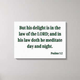 Lienzo Salmos 1:2 Biblia Verse KJV Wall Art