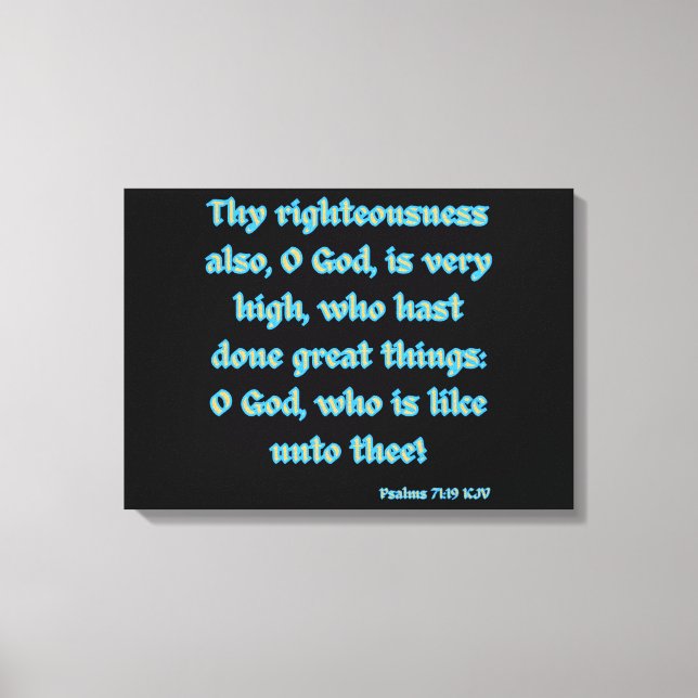 Lienzo Salmos 71:19 Biblia Verse KJV Wall Art (Anverso)