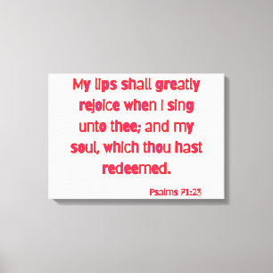 Lienzo Salmos 71:23 Biblia Verse KJV Wall Art