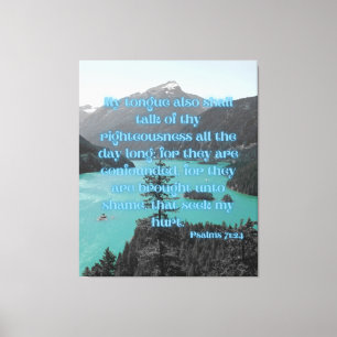 Lienzo Salmos 71:24 Biblia Verse KJV Pic Wall Art