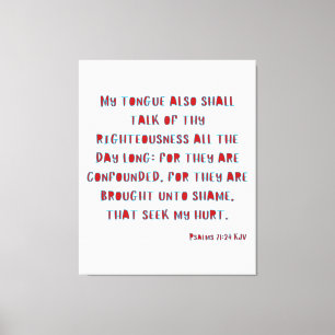 Lienzo Salmos 71:24 Biblia Verse KJV Wall Art