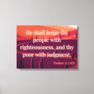 Lienzo Salmos 72:2 Biblia Verse KJV Pic Wall Art